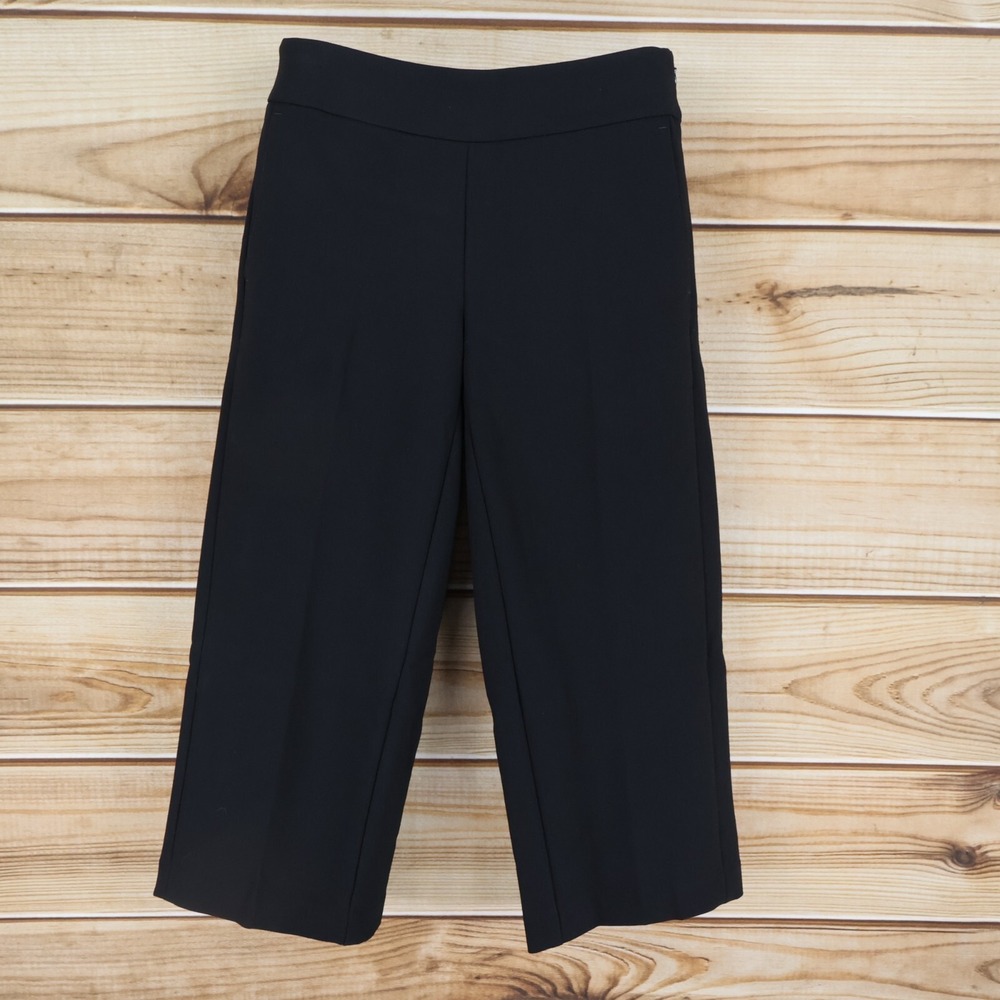 LOFT Dress Pants Womens 00P Black Capri Length Mid Rise Pockets Business‎ Career